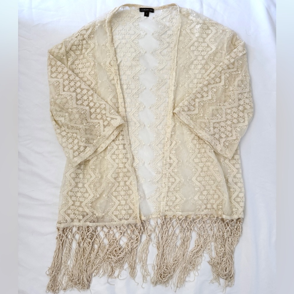Cream Lace Women's Kimono Sweater